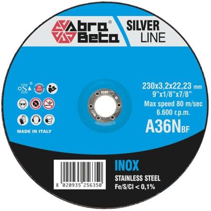 ABRA BETA AB000240115 - A36N INOX - Disques à tronçonner à centre déporté (lot multiple)