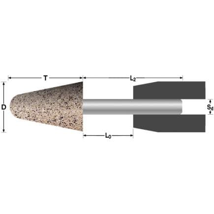 ABRA BETA AB000920054 - Meules coniques à tête arrondie pour acier inoxydable (lot multiple)
