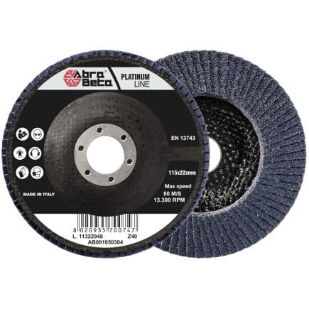 ABRA BETA AB001050308 - Disques à lamelles avec support en fibre de verre et tissu en zircone à profil plat (lot multiple)
