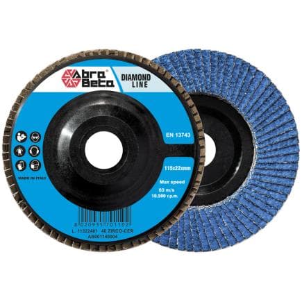 ABRA BETA AB001140006 - Disques à lamelles avec support en nylon et tissu en céramique de zirconium avec profil plat (lot multiple)