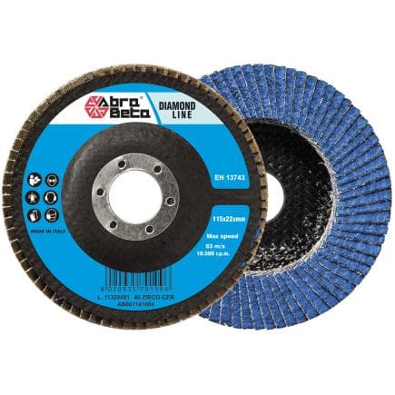 ABRA BETA AB001141006 - Disques à lamelles avec support en fibre de verre et tissu en céramique de zirconium avec profil plat (lot multiple)