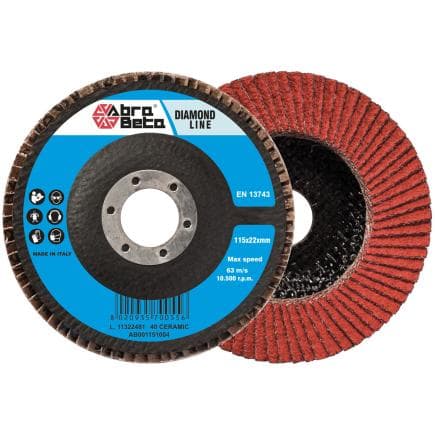 ABRA BETA AB001151006 - Disques à lamelles avec support en fibre de verre et toile abrasive en céramique à profil plat (lot multiple)