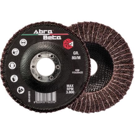ABRA BETA AB001410035 - Disques radiaux à profil plat et volets mixtes en tissu non tissé et tissu corindon (lot multiple)