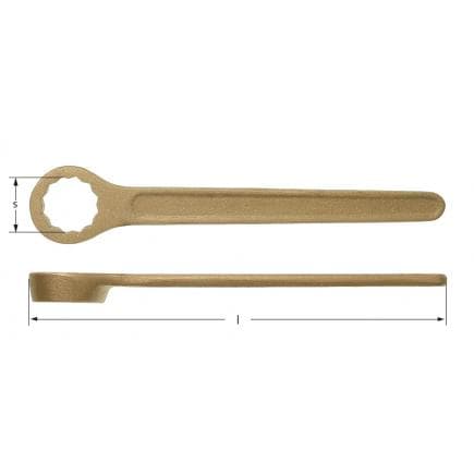 AMPCO AF0013A - Clé polygonale simple, Aluminium-Bronze (métrique)