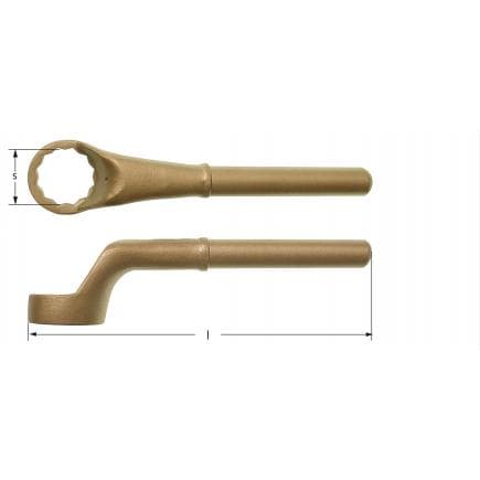 AMPCO AK0033A - Clé polygonale pour tube de rallonge, Aluminium-Bronze (métrique)