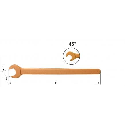 AMPCO AR0022B - Clé à fourche, longue, 45°, Cuivre-Béryllium (métrique)