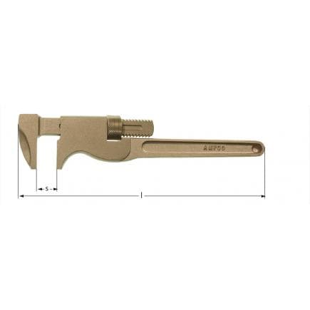 AMPCO AU0200A - Clé à crémaillère, Aluminium-Bronze (métrique)