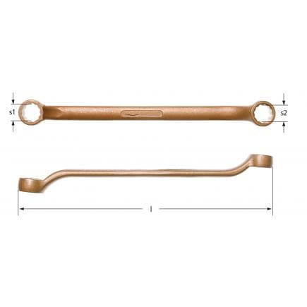 AMPCO BC0608B - Clé polygonale double courbe, Cuivre-Béryllium (pouces)