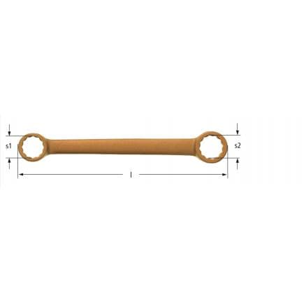 AMPCO BD0608B - Clé polygonale double droite, Cuivre-Béryllium (pouces)