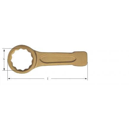 AMPCO BH0018A - Clé polygonale à battre, Aluminium-Bronze (pouces)