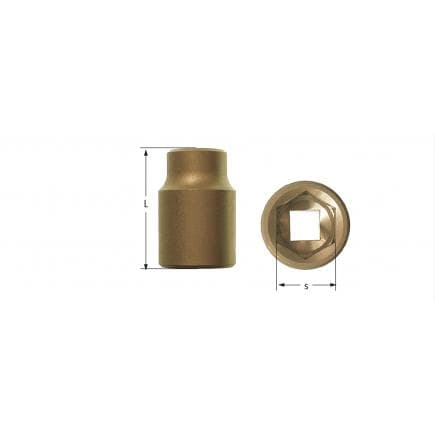 AMPCO CA2040A - Douille hexagonale 1/4'', longue, Aluminium-Bronze (métrique)