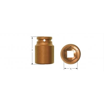AMPCO DD4027B - Douille hexagonale Impact, 3/4'', longue, Cuivre-Béryllium (pouces)