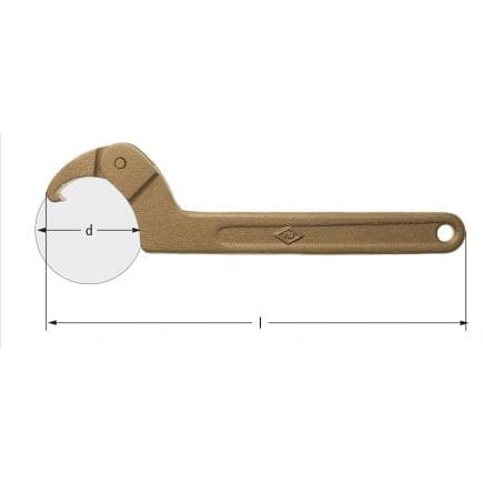 AMPCO CV2000A - Clé à ergot articulée, Aluminium-Bronze (métrique)