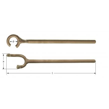 AMPCO CX5000A - Clé pour valve de roue, Aluminium-Bronze (métrique)