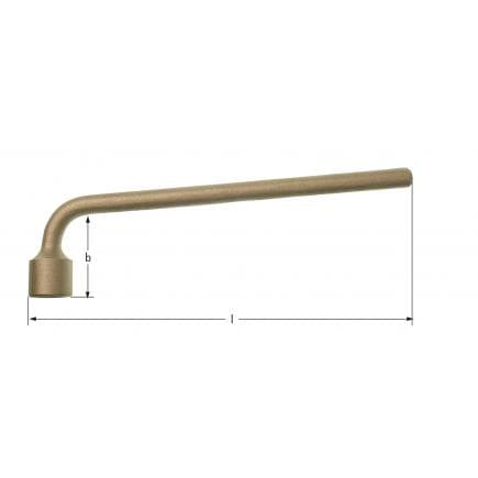 AMPCO DN0008A - Clé à pipe hexagonale en L, Aluminium-Bronze (pouces)