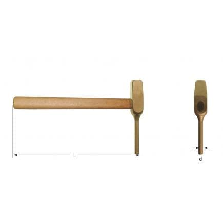 AMPCO FR0008A - Marteau de forgeron à tête arrondie, Aluminium-Bronze