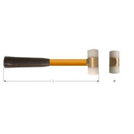 AMPCO FX0099A - Marteau en plastique, Aluminium-Bronze