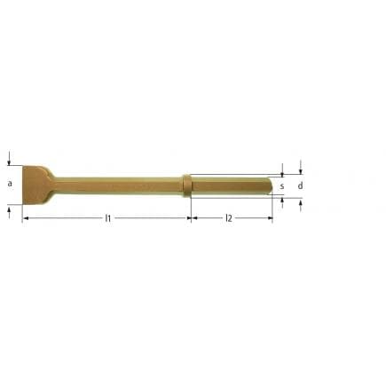 AMPCO MH801551250A - Burin pneumatique plat, Aluminium-Bronze
