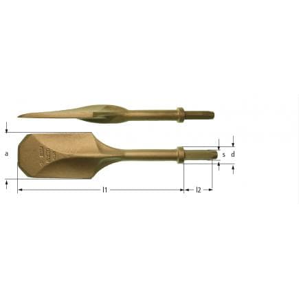 AMPCO MH0115A - Burin pneumatique bêche, Aluminium-Bronze