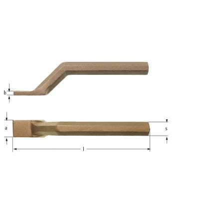 AMPCO MM3125A - Outil de calfeutrage, offset, à bord semi-circulaire, Aluminium-Bronze
