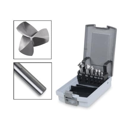 BETA 004260060 - Jeu de 6 fraises à noyer avec trois dents asymétriques et hélicoïdaux en acier HSS