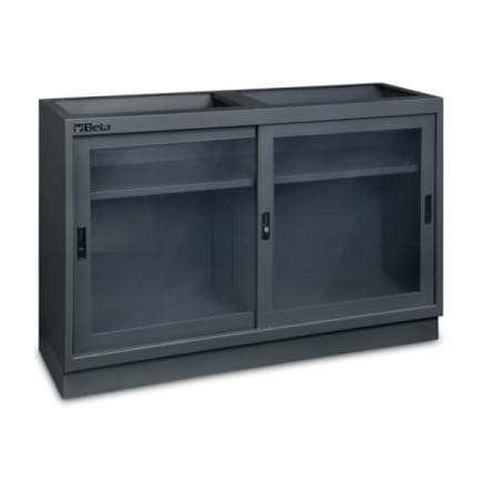BETA 045000230 - Module fixe 2 portes coulissantes transparentes en polycarbonate d'une longueur de 1360 mm, pour combinaison d'ameublement...