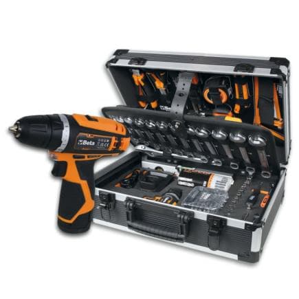 BETA 020566022 - Valise avec assortiment d'outils pour maintenance et une perceuse-visseuse 12V (147 pcs.)