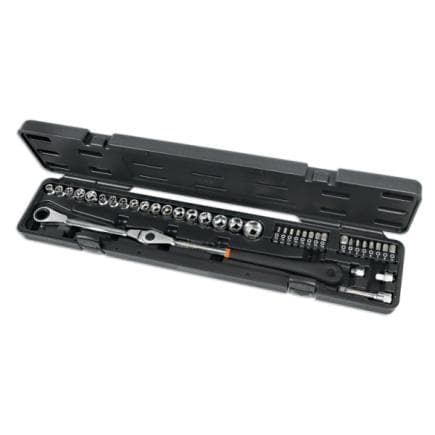 BETA 014770338 - Coffret comprenant 1 clé à cliquet pivotante avec douilles courtes pour galets tendeurs