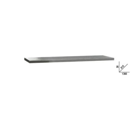 BETA 045002133 - Plan de travail pour C45PRO 2.0 PXE/2-1,3MT en MDF revêtu d'acier inoxydable, 1360x615 mm