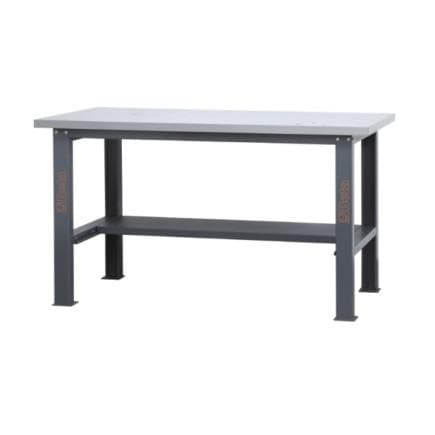 BETA 058000606 - Etabli simple d'une longueur de 1,6m avec plan de travail en MDF revêtu d'acier inoxydable