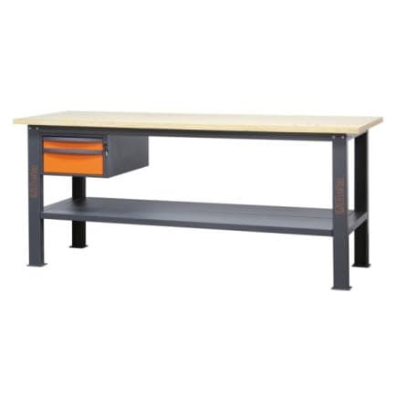 BETA 058000636 - Etabli d'une longueur de 2,1m avec plan de travail en bois et 2 tiroirs