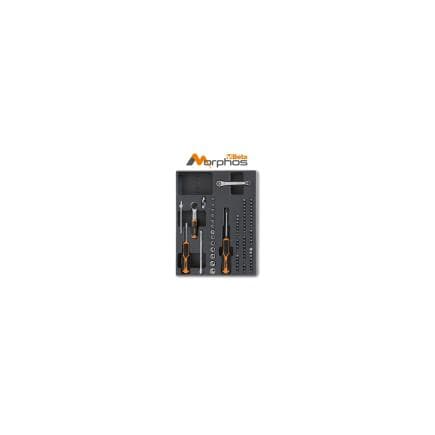 BETA 024000757 - Plateau thermoformé en ABS avec douilles 1/4'' hexagonales et embouts (vide)