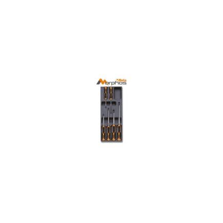 BETA 024240187 - Module thermoformé en ABS avec tournevis Morphos pour vis à tête Tamper Resist Torx® (6 pcs.)