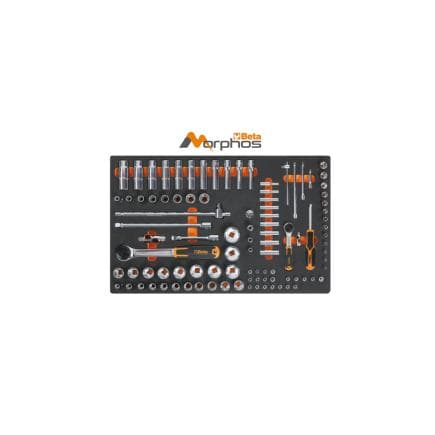 BETA 024500109 - Module en mousse EVA avec douilles 1/4" et 1/2" longues (98 pcs.)