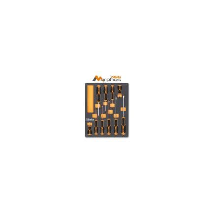 BETA 024500243 - Module en mousse EVA avec tournevis Morphos pour vis à tête fendue et Phillips® (10 pcs.)
