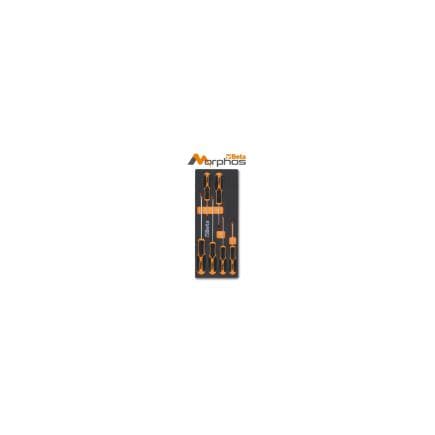 BETA 024510181 - Module en mousse EVA avec tournevis Morphos pour vis à tête fendue et cruciforme Phillips® (vide)