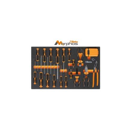 BETA 024510881 - Module en mousse EVA avec tournevis Morphos, pinces et embouts 1/4" (vide)
