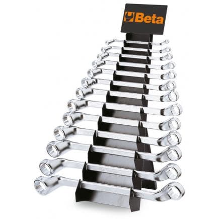BETA 000900174 - Jeu de 13 clés polygonales contre-coudées avec support