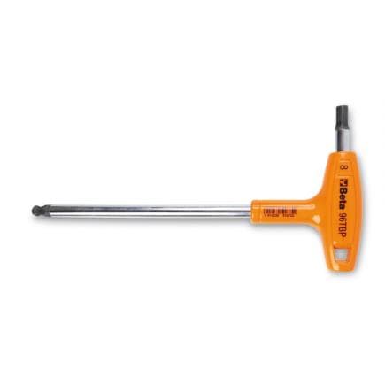 BETA 000960685 - Clé mâle 6 pans coudée à tête sphérique et à poignée en T haute performance (lot muliple)