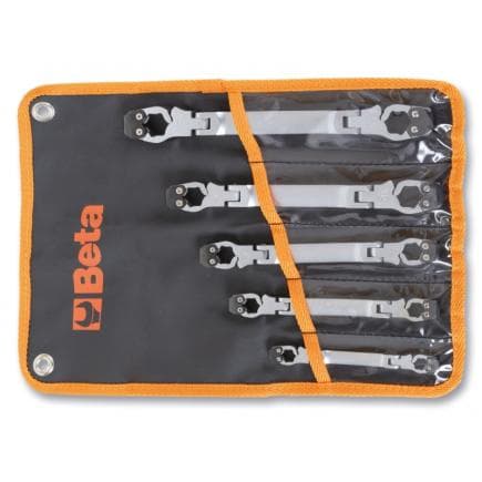BETA 001870050 - Jeu de 5 clés ouvrables articulées en trousse pour raccords de tuyauterie
