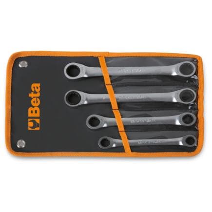 BETA 001950654 - Jeu de 4 clés polygonales doubles droites à cliquet en trousse