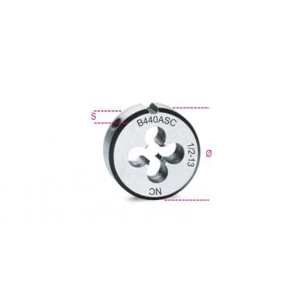 BETA 004400223 - Filière ronde avec filetage UNC et pas gros en acier au chrome (lot muliple)