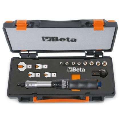 BETA 006710001 - Clé dynamométrique 604B/5 avec 1 cliquet réversible, 8 douilles 6 pans et 4 clés à fourche