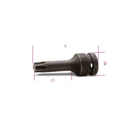 BETA 007200470 - Douille tournevis à chocs pour vis Torx® 1/2" (lot muliple)