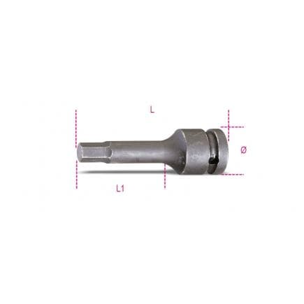 BETA 007200512 - Douille tournevis à chocs pour vis 6 pans creux 1/2" (lot muliple)