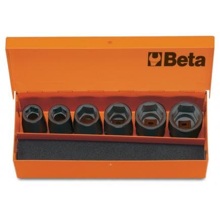 BETA 007200910 - Jeu de 6 douilles à choc 1/2" en coffret tôle