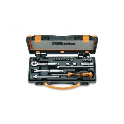 BETA 009000982 - Jeu de 10 douilles 12 pans et 7 accessoires pour maintenance aéronautique