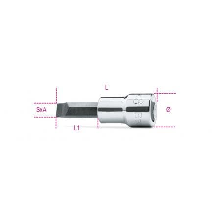 BETA 009100454 - Douille tournevis pour vis à fente 3/8" (lot muliple)