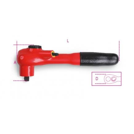 BETA 009100808 - Cliquet réversible carré mâle 3/8" 1000V