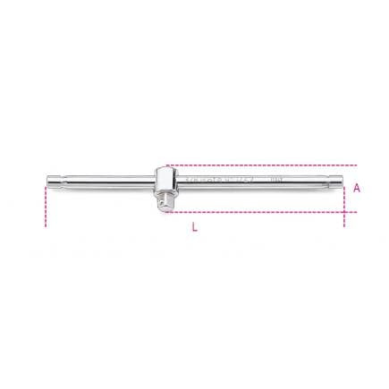 BETA 009100854 - Poignée coulissante carré mâle 3/8" (lot muliple)